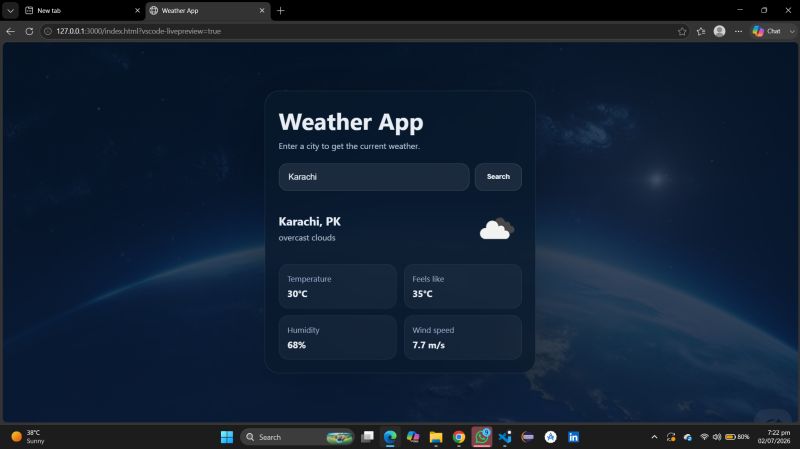 Weather Web App project preview